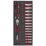 MILWAUKEE 3/8 RATCHET AND SOCKET SET WITH FOAM INSERT - 32 PC SET